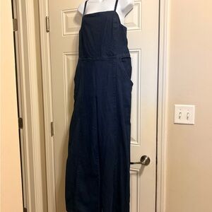 Ella Moss Navy Wide Leg Jean Jumpsuit